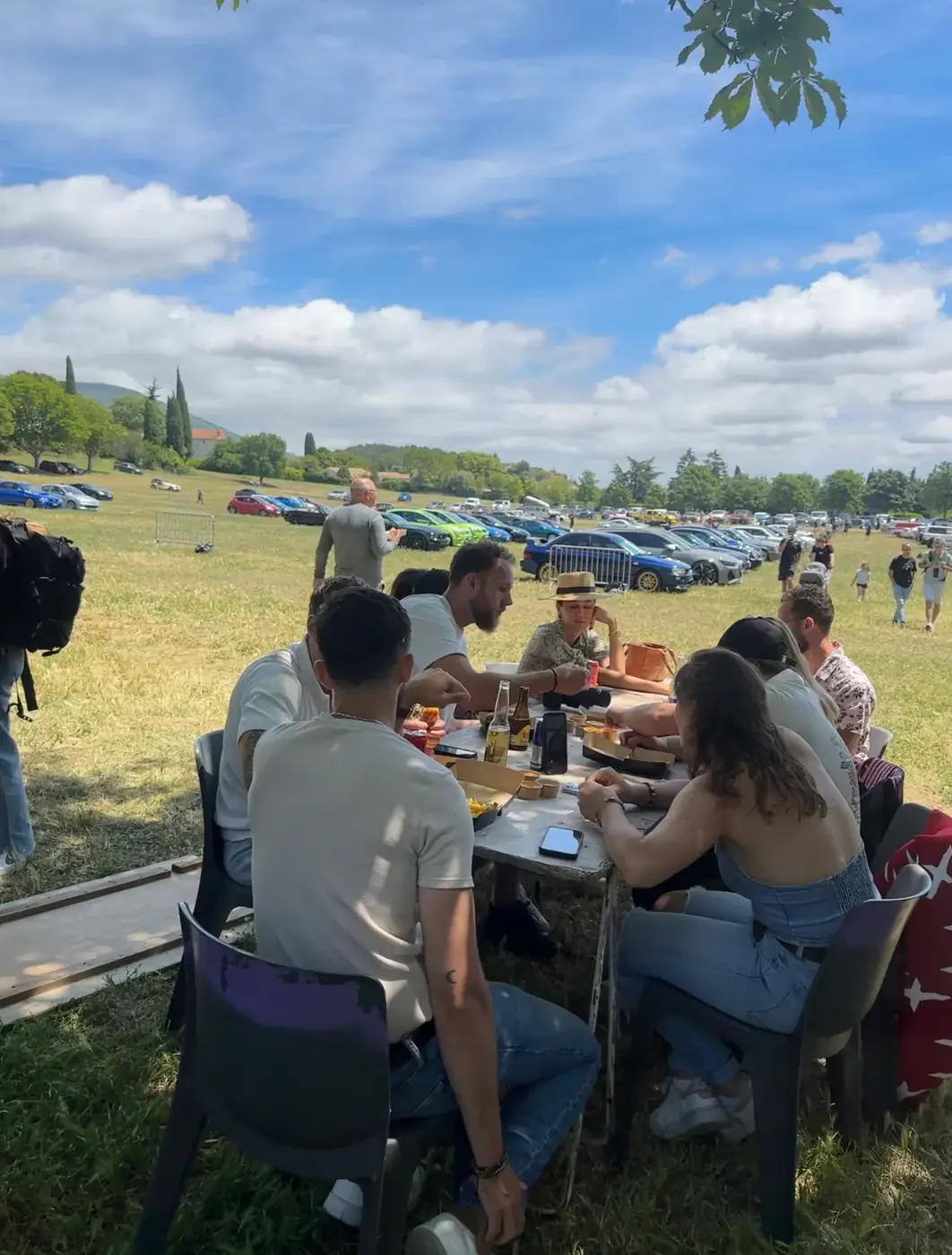 Préparation des burgers sur place